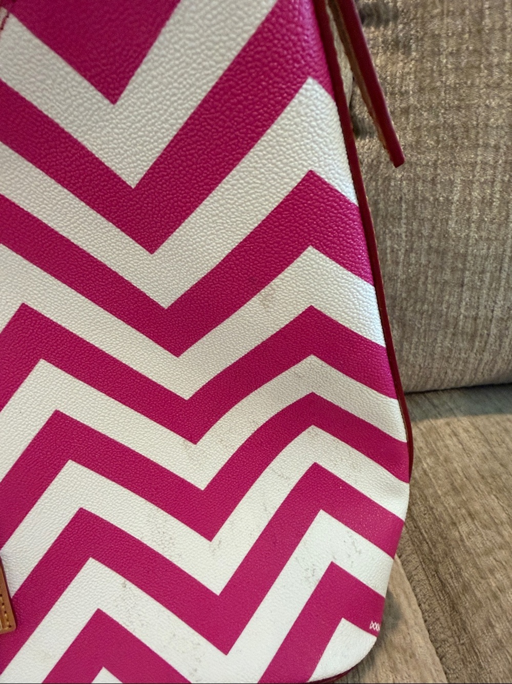 Dooney and Burke Chevron, hobo bag and pink and white zigzag - Picture 12 of 12